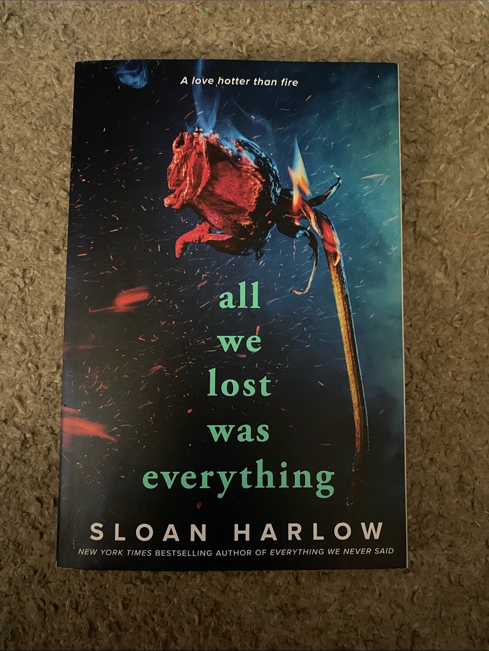 Original Penguin Book Cover Art with Red Rose and Teal Text